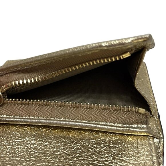 JIMMY CHOO - Gold Leather Bifold Wallet - Picture 4 of 5